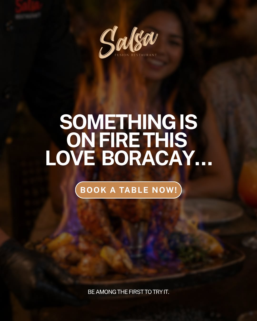 New flaming tableside presentation dish